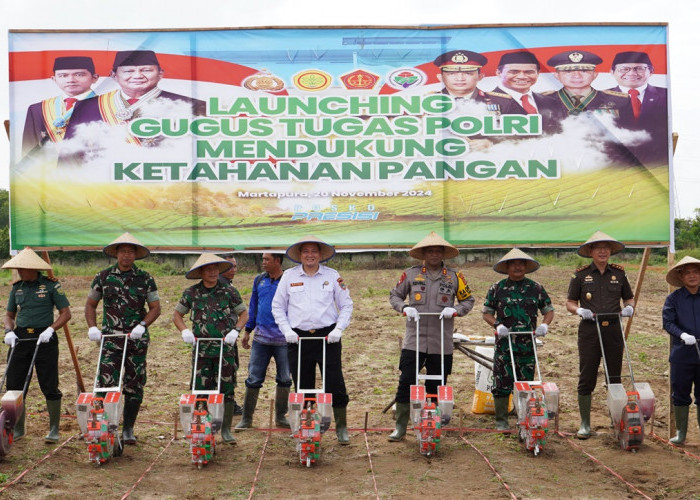 Dukung Ketahanan Pangan, Polres OKU Timur Tanam Jagung 1,5 Hektar dan Tebar 2000 Bibit Ikan