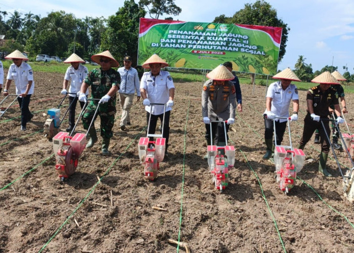 Polres OKU Timur Gelar Penanaman Jagung Serentak, Sukseskan Program Nasional
