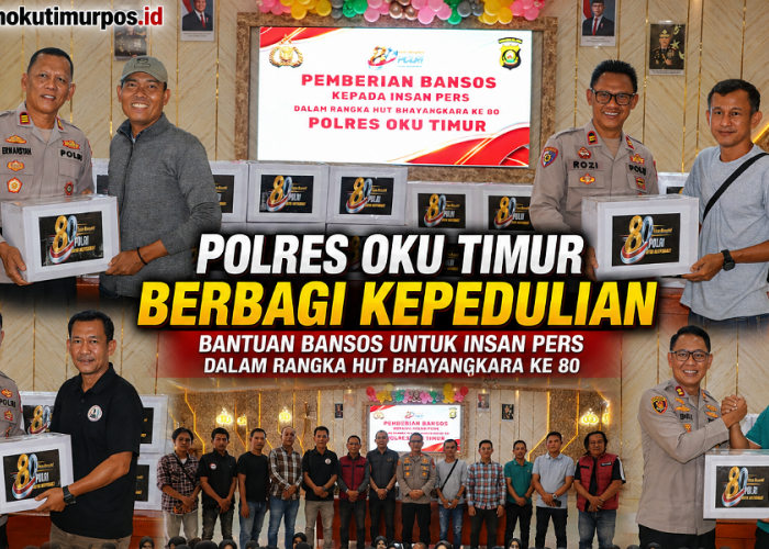 Peduli Mitra Media, Polres OKU Timur Salurkan Bantuan Sosial Jelang HUT Bhayangkara ke-80