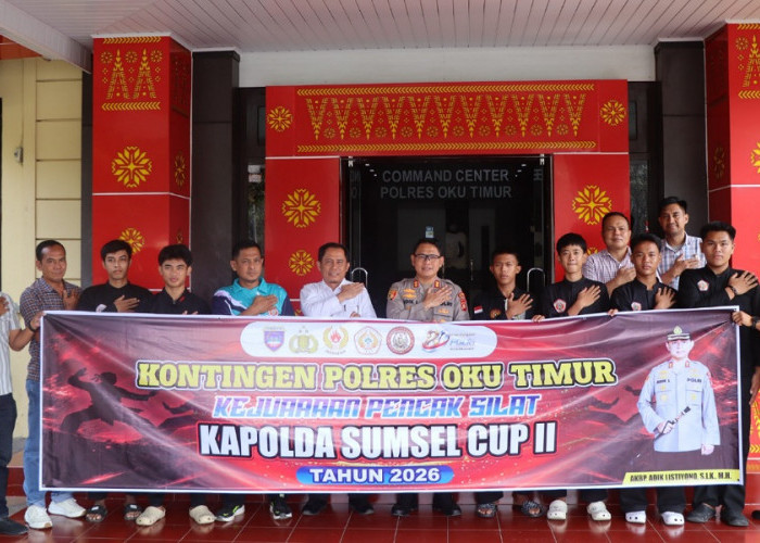 Kapolda Cup II 2026: Kapolres OKU Timur Lepas Kontingen Pencak Silat, Titip Pesan Sportivitas
