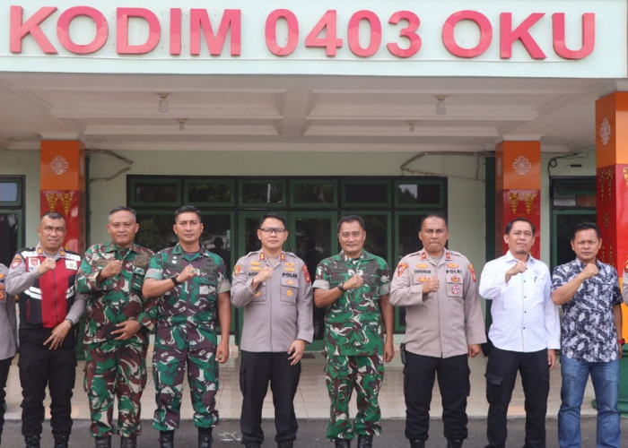 Pererat Sinergitas TNI-Polri, Kapolres OKU Timur AKBP Adik Listiyono Sambangi Markas Kodim 0403/OKU