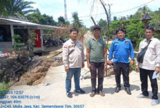 Dinas PUTR OKU Timur Melalui Tim Survey UPTD Cek Lokasi Box Culvert yang Amblas Tergerus Air