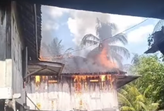 Kebakaran Rumah di Desa Belimbing Peninjauan OKU, 1 Rumah Ludes jadi Puing