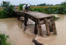 Jembatan Penghubung Desa Taraman Jaya dan Sukamulya OKU Timur Putus, Akses Masyarakat Terhambat