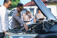 Kapolres OKU Timur Cek Kendaraan Dinas: Rawat Seperti Diri Sendiri, Jangan Disalahgunakan! 