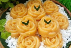Resep Mudah Kue Lumpang Mawar Ubi Orange yang Cantik, Disukai Anak
