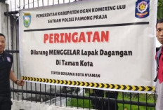 Kembalikan Fungsi Taman, Satpol PP OKU Tertibkan Pedagang 
