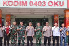 Pererat Sinergitas TNI-Polri, Kapolres OKU Timur AKBP Adik Listiyono Sambangi Markas Kodim 0403/OKU