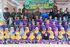 Lebih Dekat Dengan TNI, Anak-anak TK Kunjungi Koramil 14/SS III 