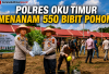 Dukung Penghijauan Berkelanjutan, Polres OKU Timur Pasok 550 Bibit Pohon